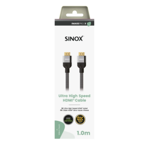 Sinox PRO X HDMI kabel 8K60Hz+E. Sort. 1.0M