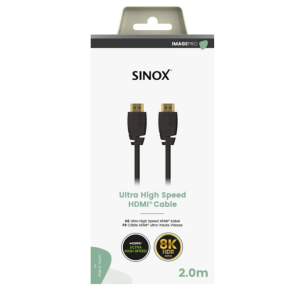 Sinox PRO HDMI kabel 8K60HZ+E. 2m. Sort