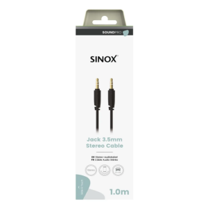 Sinox PRO 3,5mm mini jack kabel. 1m. Sort