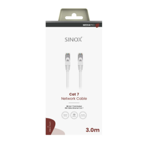 Sinox PRO S-FTP Cat7 netværkskabel. 3m. Hvid